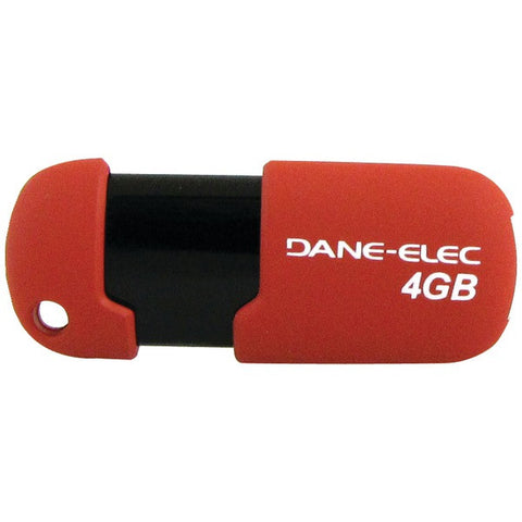 DANE-ELEC DA-ZMP-04G-CA-R3-R Capless USB Pen Drive (4GB; Red)