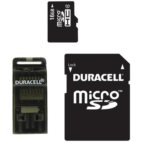 DURACELL DU-3IN1-16G-R Class 4 microSD(TM) Card with SD(TM) & USB Adapters (16GB)