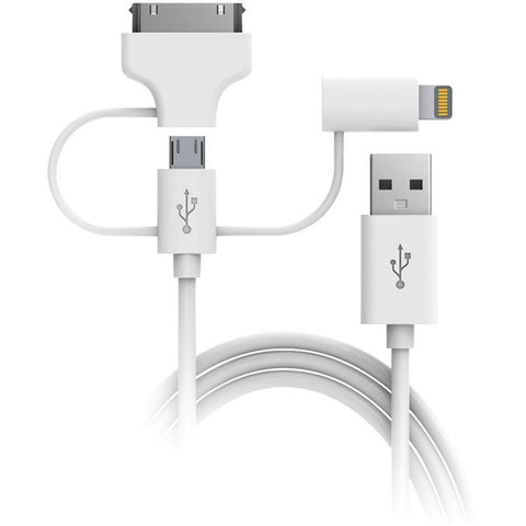 DIGIPOWER SP-3N1 Charge & Sync 3-in-1 Lightning(R) Cable, 5ft