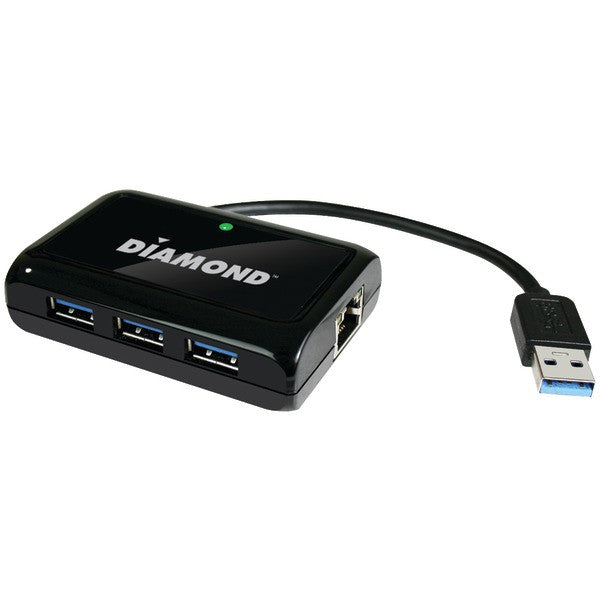 DIAMOND USB303HE 3-Port SuperSpeed USB 3.0 Hub with 1G Ethernet Port