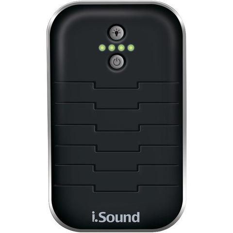 ISOUND ISOUND-6219 5,200mAh Backup Battery-Charger with Built-in Cable (Black-Silver)