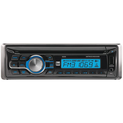 DUAL XD250 Single-DIN In-Dash CD AM-FM Receiver with USB