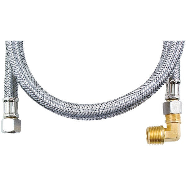 CERTIFIED APPLIANCE DW48SSBL Braided Stainless Steel Dishwasher Connector with Elbow (4ft)