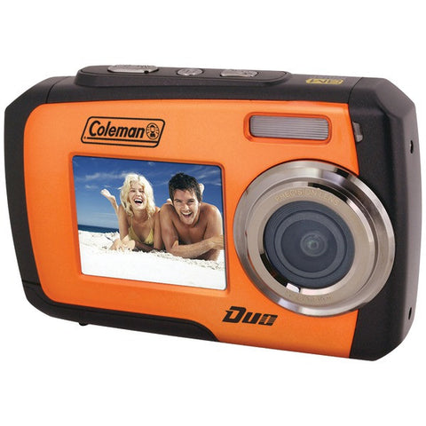 COLEMAN 2V7WP-O 14.0-Megapixel Duo Waterproof Dual Screen Digital Camera (Orange)