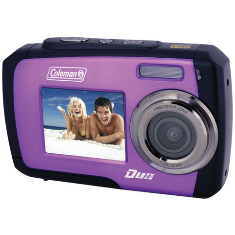 COLEMAN 2V7WP-P 14.0-Megapixel Duo Waterproof Dual Screen Digital Camera (Purple)