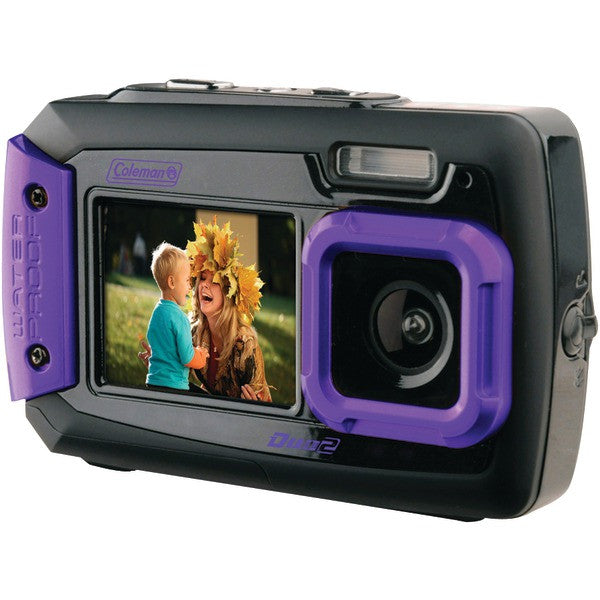 COLEMAN 2V9WP-P 20.0-Megapixel Duo2 Dual-Screen Waterproof Digital Camera (Purple)