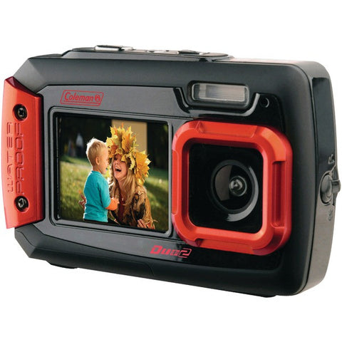 COLEMAN 2V9WP-R 20.0-Megapixel Duo2 Dual-Screen Waterproof Digital Camera (Red)