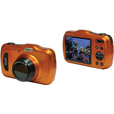 COLEMAN C30WPZ-O 20.0-Megapixel Xtreme4 HD Video Waterproof Digital Camera (Orange)