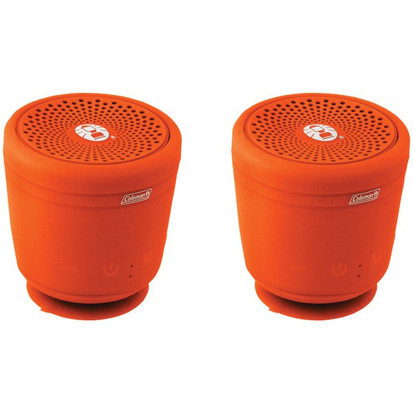 COLEMAN CBT10TWS-O-2P Aktiv Sounds(TM) TWS Waterproof Bluetooth(R) Speaker (Orange; 2 pk)