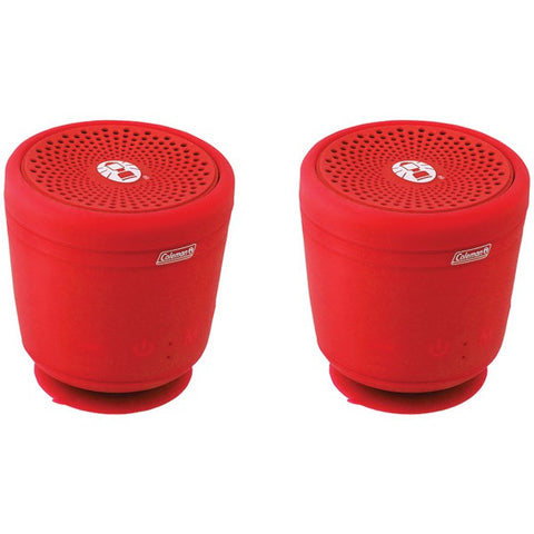 COLEMAN CBT10TWS-R-2P Aktiv Sounds(TM) TWS Waterproof Bluetooth(R) Speaker (Red; 2 pk)