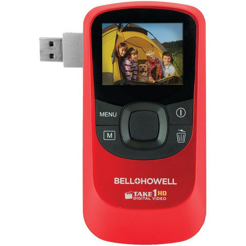 BELL+HOWELL T10HD-R 5.0-Megapixel 1080p Take1HD Digital Video Camcorder with Flip-out USB (Red)