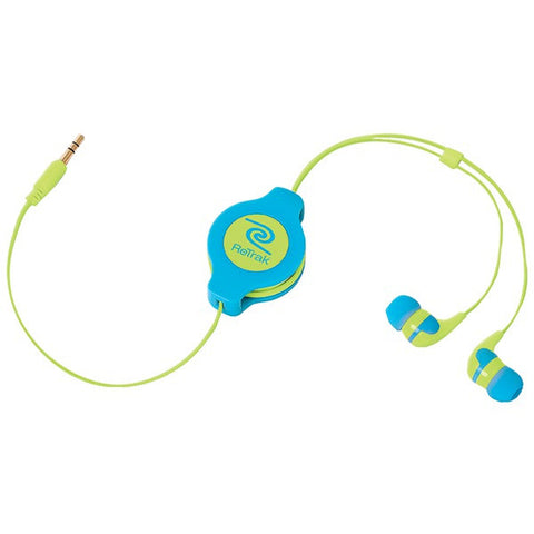 RETRAK ETAUDNBUYE Retractable Earbuds (Neon Blue-Yellow)