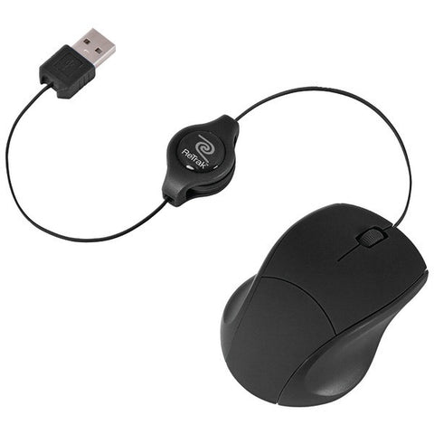 RETRAK ETMOUSEBLK Retractable Optical Mouse (Black)