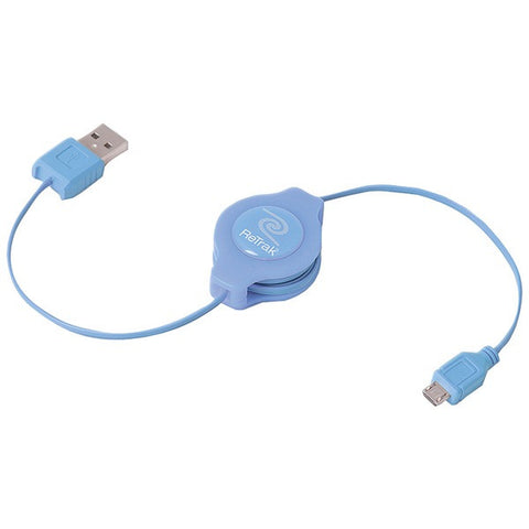 JIVEWIRE ETWM5BU Retractable Micro USB Cable, 3.2ft