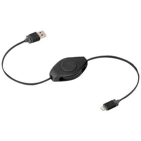 RETRAK ETLTUSBBLK Charge & Sync Retractable Lightning(R) to USB Cable (Black)