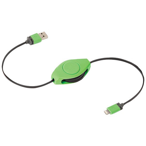 RETRAK ETLTUSBGN Charge & Sync Retractable Lightning(R) to USB Cable (Green)