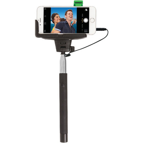 RETRAK ETSELFIEW iPhone(R) 4-5-5s-6-6s & Samsung(R) Galaxy S(R) III-4 Selfie Stick with Wired Shutter