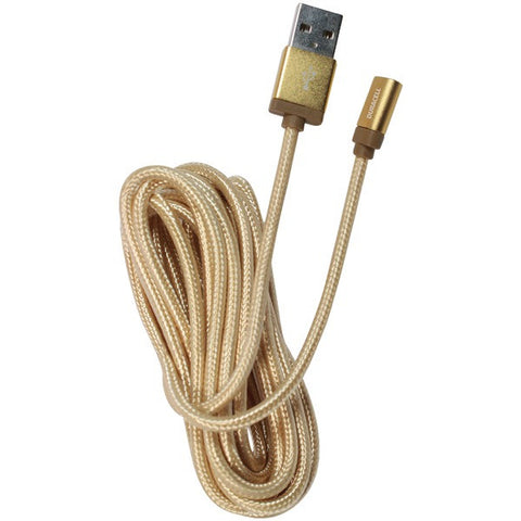 DURACELL PRO906 Charge & Sync Lightning(R) to USB Fabric-Covered Cable, 10ft (Gold)