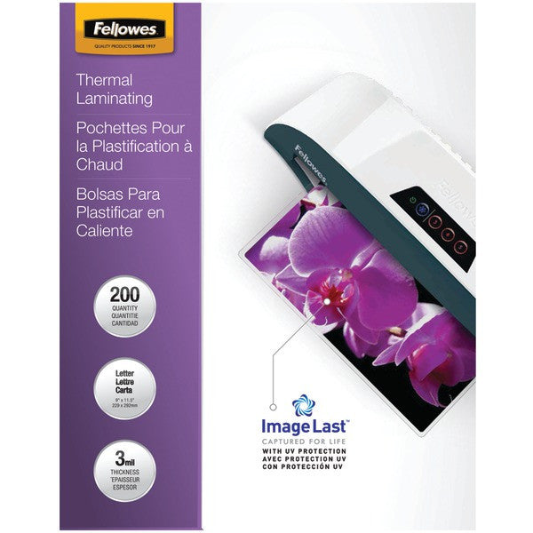 FELLOWES 5244101 ImageLast(TM) Laminating Pouches, Letter, 200pk (3Mil)