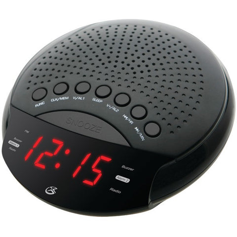 GPX C226B Dual-Alarm AM-FM Clock Radio with LED Display