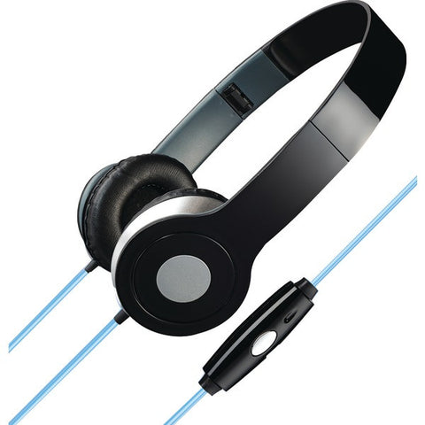 ILIVE IAHL75B Stereo Designer Headphones with Microphone & Glowing Cable (Black)