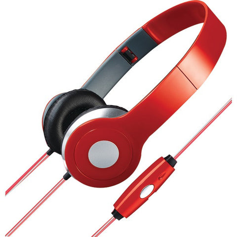 ILIVE IAHL75R Stereo Designer Headphones with Microphone & Glowing Cable (Red)
