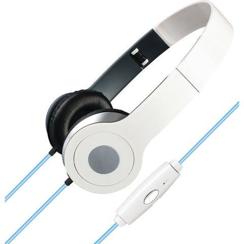 ILIVE IAHL75W Stereo Designer Headphones with Microphone & Glowing Cable (White)
