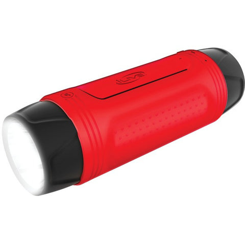 ILIVE ISBW246R Water-Resistant Bluetooth(R) Speaker with Flashlight