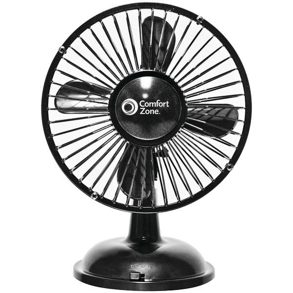 COMFORT ZONE CZ5USBBK Battery-USB Oscillating Desk Fan