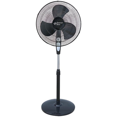 COMFORT ZONE CZST181RBK 18" Pedestal Oscillating Round Base Fan