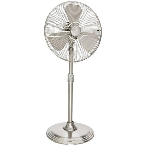 HUNTER 90438 16" Retro Pedestal Stand Fan with Brushed Nickel Finish
