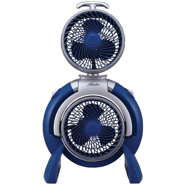 HUNTER FSQQ BLUE 3-Speed Adjustable Dual Fan (Blue)