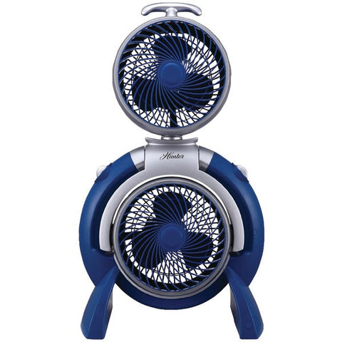 HUNTER FSQQ BLUE 3-Speed Adjustable Dual Fan (Blue)