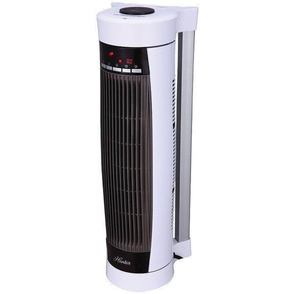 HUNTER HPH15-E WHITE Vertical & Horizontal Oscillating Digital Ceramic Heater with Remote (White)