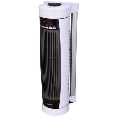 HUNTER HPH15-E WHITE Vertical & Horizontal Oscillating Digital Ceramic Heater with Remote (White)