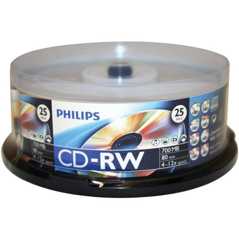 PHILIPS CDRW8012-550 700MB CD-RWs, 25-ct Spindle
