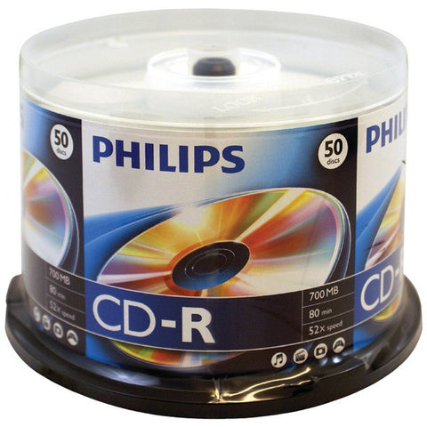 PHILIPS D52N600 700MB 80-min 52x CD-Rs (50-ct Cake Box Spindle)