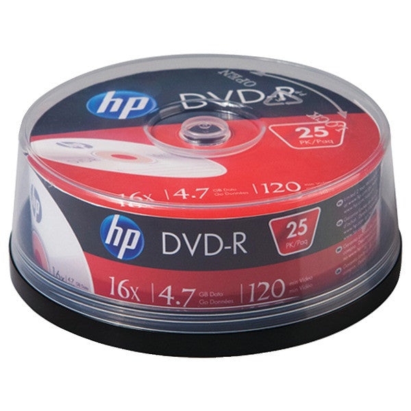 HP DM16025CB 4.7GB 16x DVD-Rs (25-ct Cake Box Spindle)