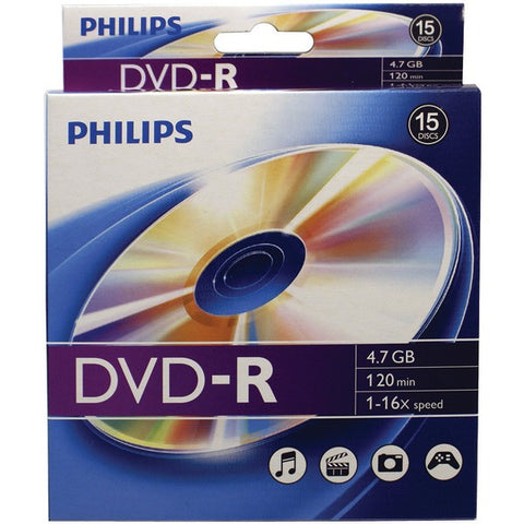 PHILIPS DM4S6B10B-17 4.7GB 16x DVD-Rs, 10-ct Peggable Box
