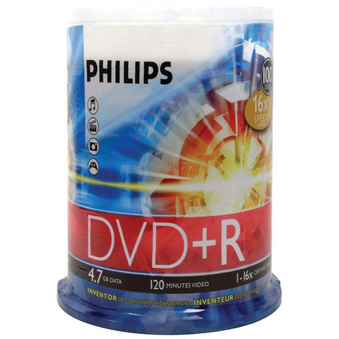 PHILIPS DR4S6B00F-17 4.7GB 16x DVD+Rs (100-ct Cake Box Spindle)