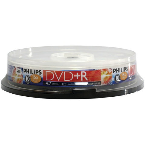 PHILIPS DR4S6B10F-17 4.7GB 16x DVD+Rs (10-ct Cake Box Spindle)