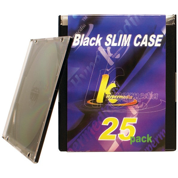 KHYPERMEDIA K-CDPSSBK-25P Slim Jewel Cases, 25 pk