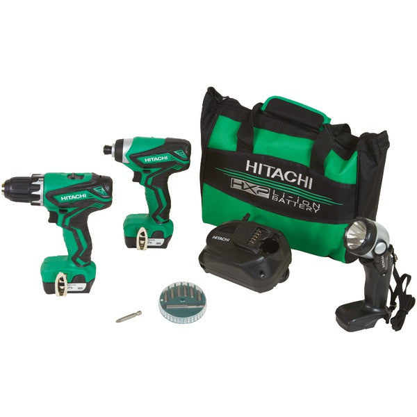 HITACHI KC10DFL2 12-Volt Peak Li-Ion Driver Drill & Impact Driver Combo Kit