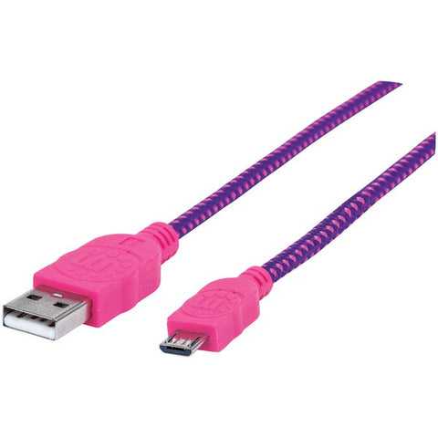 MANHATTAN 394048 Micro USB Cable (3ft, Purple-Pink)