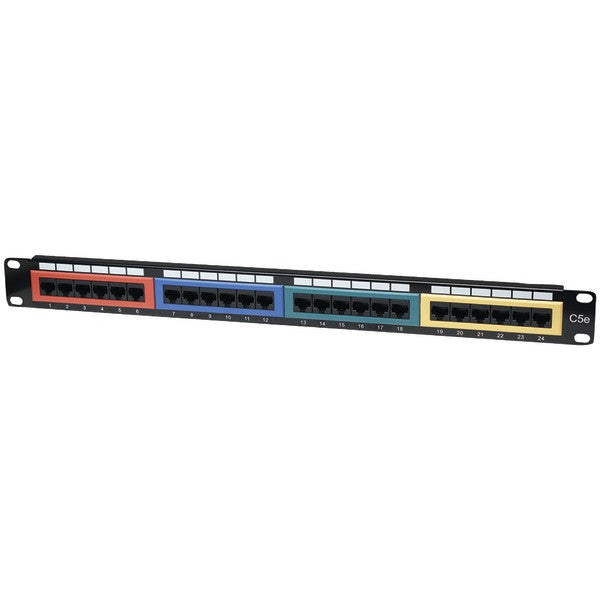 INTELLINET 513678 CAT-5E 24-Port Color Coded Patch Panel