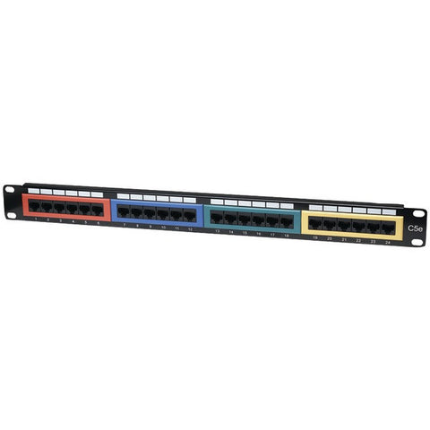 INTELLINET 513678 CAT-5E 24-Port Color Coded Patch Panel