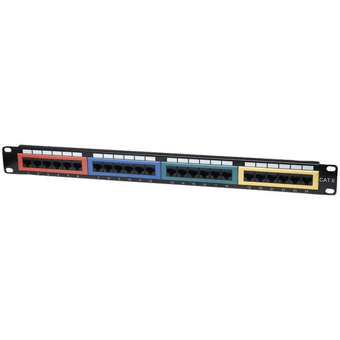 INTELLINET 513692 CAT-6 24-Port Color Coded Patch Panel