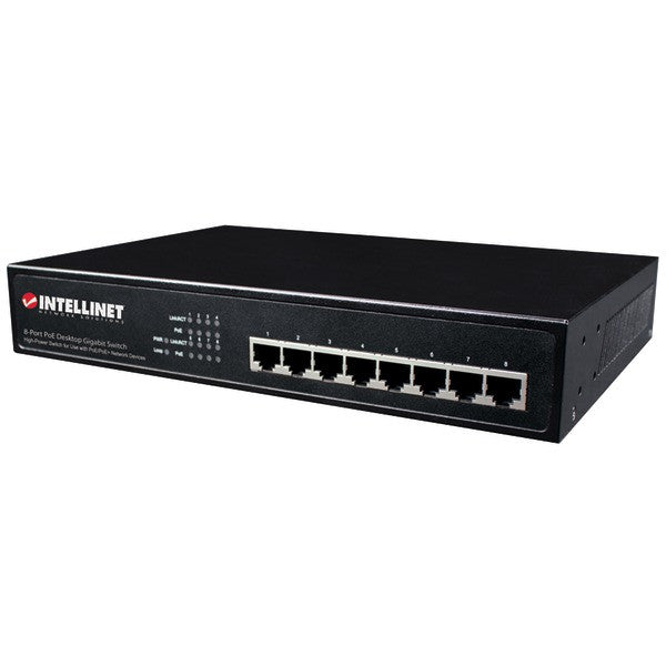 INTELLINET 560641 8-Port PoE+ Desktop Gigabit Switch