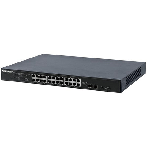INTELLINET 561143 24-Port Gigabit Ethernet PoE+ Switch with 10 GbE Uplink