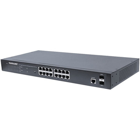 INTELLINET 561341 16-Port Gigabit Ethernet PoE+ Web-Managed Switch with 2 SFP Ports